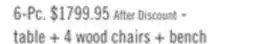 The Brick Aspen 6pc Dining Package with 80-104Extension Table, Bench & 4 Chairs, Fabric - Natural offer