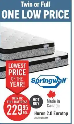 The Brick Springwall Huron 2.0 Eurotop Twin Mattress offer