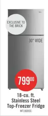 The Brick Midea 18 Cu. Ft. Top-Freezer Refrigerator - MT18DDSCR1RCM offer