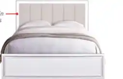 The Brick Halo Panel Bed with Headboard & Frame, LED, Glam, White - Queen Size offer