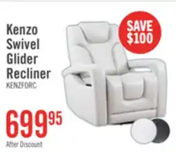The Brick Kenzo 35 Leather-Look Fabric Swivel Glider Reclining Chair - Fog Grey offer