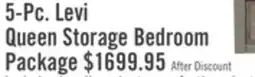 The Brick Levi 5pc Bedroom Set with Storage Bed, Dresser & Mirror, Wooden, Drift Grey - Queen Size offer