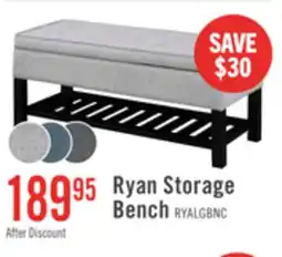 The Brick Ryan 43.5 Storage Bench with Bottom Shelf - Light Grey offer