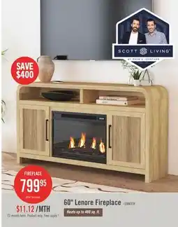 The Brick Scott Living Lenore 60 Electric Fireplace TV Stand with Storage - Natural offer