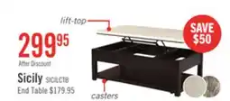 The Brick Sicily 48 Modern Lift Top Coffee Table With Storage, Shelf and Casters - Beige and Dark Brown offer