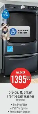The Brick Maytag 5.8 Cu. Ft. Pet Pro Smart Front-Load Washer - Midnight Steel - MFW7020RF offer