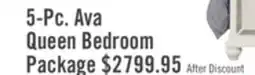 The Brick Ava 5pc Bedroom Set with Bed, Dresser & Mirror, LED, Glam, White - Queen Size offer