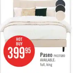 The Brick Paseo Platform Bed in Taupe Vegan-Leather Fabric - Queen Size offer