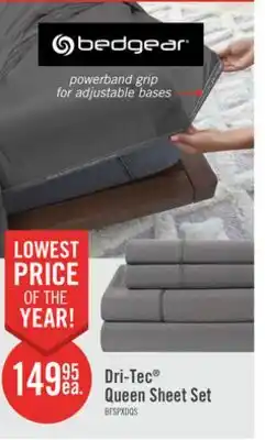 The Brick BEDGEAR Dri-Tec 4-Piece Queen Sheet Set - Grey offer