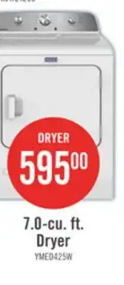 The Brick Maytag 7.0 Cu. Ft. Electric Dryer - White - YMED4205SW offer