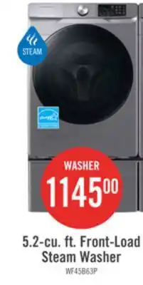 The Brick Samsung 5.2 Cu. Ft. Front-Load Steam Washer - Grey - Stackable - WF45B6300AP/US offer