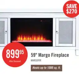 The Brick Margo 59 Glam Electric Fireplace TV Stand with Storage and Cable Management for TVs up to 65- Sil offer