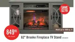 The Brick Brooke 62 Contemporary Electric Fireplace TV Stand with Storage & Cable Management for TVs up to 70 offer
