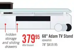 The Brick Adam 68 Modern TV Stand with Storage and Cable Management for TVs up to 75- White offer