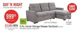 The Brick Carter 2-Piece Right-Facing Linen-Look Fabric Sleeper Sectional with Storage Chaise - Solis Grey offer