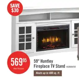 The Brick Huntley 59 Electric Fireplace TV Stand with Storage and Cable Management for TVs up to 65- White offer