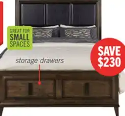 The Brick Kane Platform Storage Bed with Headboard & Frame, Vegan Leather, Brown - Queen Size offer