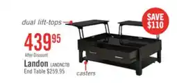 The Brick Landon 48 Modern Lift Top Coffee Table With Storage, Shelf and Casters - Dark Brown offer