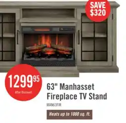 The Brick Manhasset 63 Electric Fireplace TV Stand with Storage for TVs up to 70 - Valley Pine offer