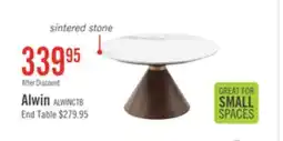 The Brick Alwin 31.5 Modern Round Coffee Table with White Sintered Stone Top - Brown offer