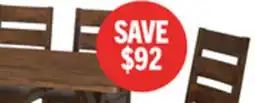 The Brick Plum 6pc Dining Set with Table, Bench & 4 Chairs, Wood, Live-Edge Look, 70.75W- Nutmeg Brown offer