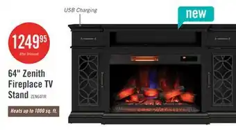 The Brick Zenith 64 Electric Fireplace TV Stand with Storage for TVs up to 70 - Black offer