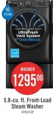 The Brick GE 5.8 Cu. Ft. Front-Load Steam Washer with SmartDispense and UltraFresh System - GFW655SPVDS offer
