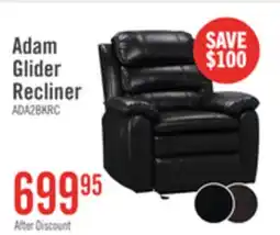 The Brick Adam 34.45 Leather-Look Fabric Glider Reclining Chair - Black offer