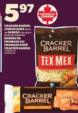 Independent City Market CRACKER BARREL CHEESE BARS 400 G OR SHREDS 250-320 G offer