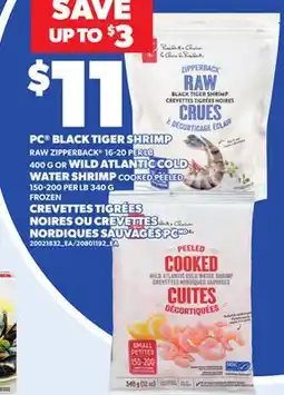 Independent City Market PC BLACK TIGER SHRIMP, 400 G OR WILD ATLANTIC COLD WATER SHRIMP, 340 G offer