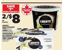 Independent City Market LIBERTE MEDITERRANEE TUBS, 500 G OR GREEK 4X100 G offer