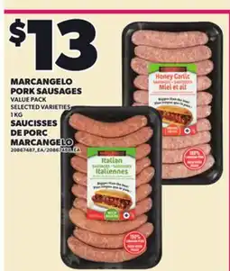 Independent City Market MARCANGELO PORK SAUSAGES, 1 KG offer