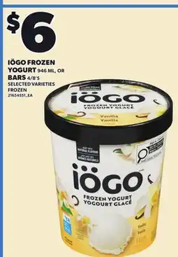 Independent City Market IÖGO FROZEN YOGURT, 946 ML OR BARS 4/8'S offer