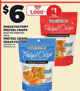 Independent City Market SNACK FACTORY PRETZEL CRISPS, 200 G offer