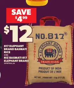 Independent City Market 817 ELEPHANT BRAND BASMATI RICE, 4KG offer
