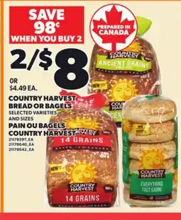 Independent City Market COUNTRY HARVEST BREAD OR BAGELS offer