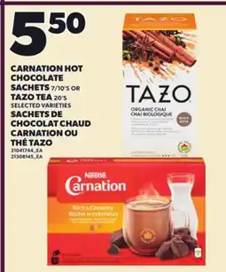 Independent City Market CARNATION HOT CHOCOLATE SACHETS 7/10'S OR TAZO TEA 20'S offer