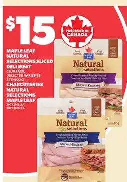Independent City Market MAPLE LEAF NATURAL SELECTIONS SLICED DELI MEAT, 375/400 G offer