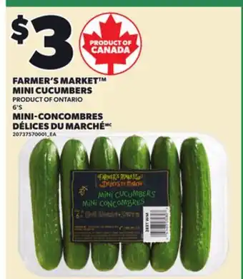 Independent City Market FARMER'S MARKET MINI CUCUMBERS, 6'S offer