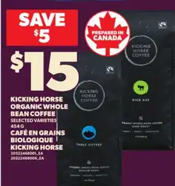 Independent City Market KICKING HORSE ORGANIC WHOLE BEAN COFFEE, 454 G offer