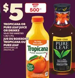 Independent City Market TROPICANA OR PURE LEAF JUICE OR DRINKS, 1.36/1.75 L offer