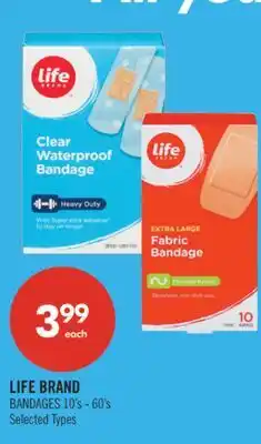 Shoppers Drug Mart LIFE BRAND BANDAGES offer