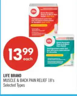 Shoppers Drug Mart LIFE BRAND MUSCLE & BACK PAIN RELIEF offer