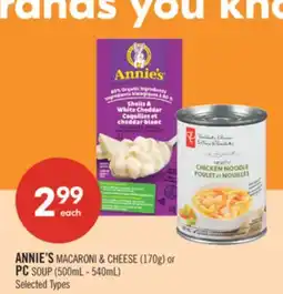 Shoppers Drug Mart ANNIE'S MACARONI & CHEESE (1700 PC SOUP (500mL - 540mL) offer