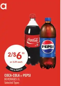 Shoppers Drug Mart COCA-COLA or PEPSI BEVERAGES 1L offer