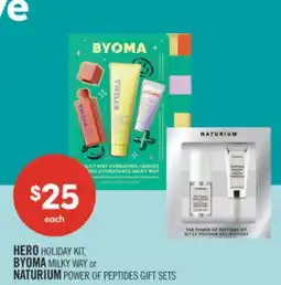 Shoppers Drug Mart HERO HOLIDAY KIT, BYOMA MILKY WAY or NATURIUM POWER OF PEPTIDES GIFT SETS offer