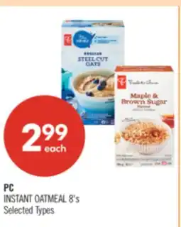 Shoppers Drug Mart PC INSTANT OATMEAL 8's offer