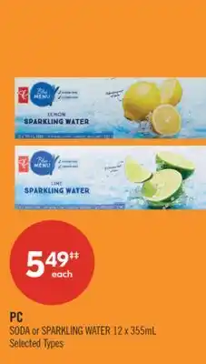 Shoppers Drug Mart PC SODA or SPARKLING WATER offer