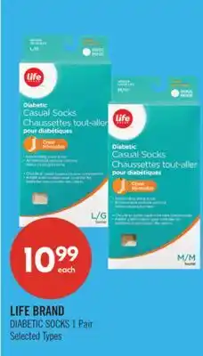 Shoppers Drug Mart LIFE BRAND DIABETIC SOCKS 1 Pair offer