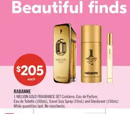 Shoppers Drug Mart RABANNE 1 MILLION GOLD FRAGRANCE SET offer